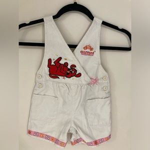 Toddler 24M Clifford the Big Red Dog Overall Shorts Little Girl Vintage Y2K
